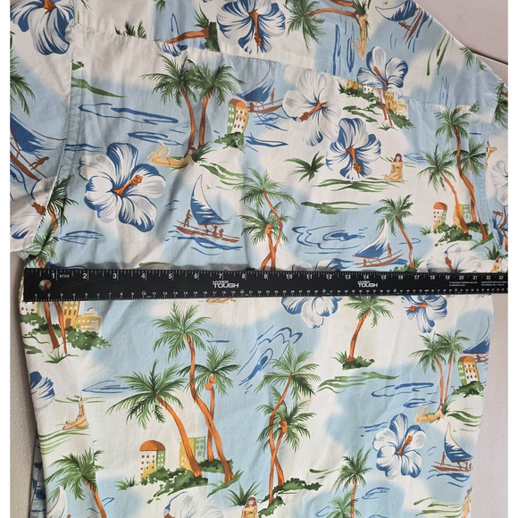 Campia Moda Shirt Men's L Blue Colorful Hawaiian Tropic Button Down Short Sleeve - Picture 10 of 16